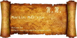 Martin Márta névjegykártya