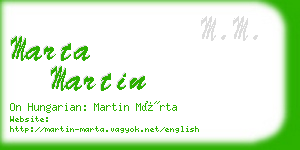 marta martin business card